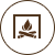 Symbol Hütte mit Holzofen, Schwedenofen, Kachelofen oder Kamin