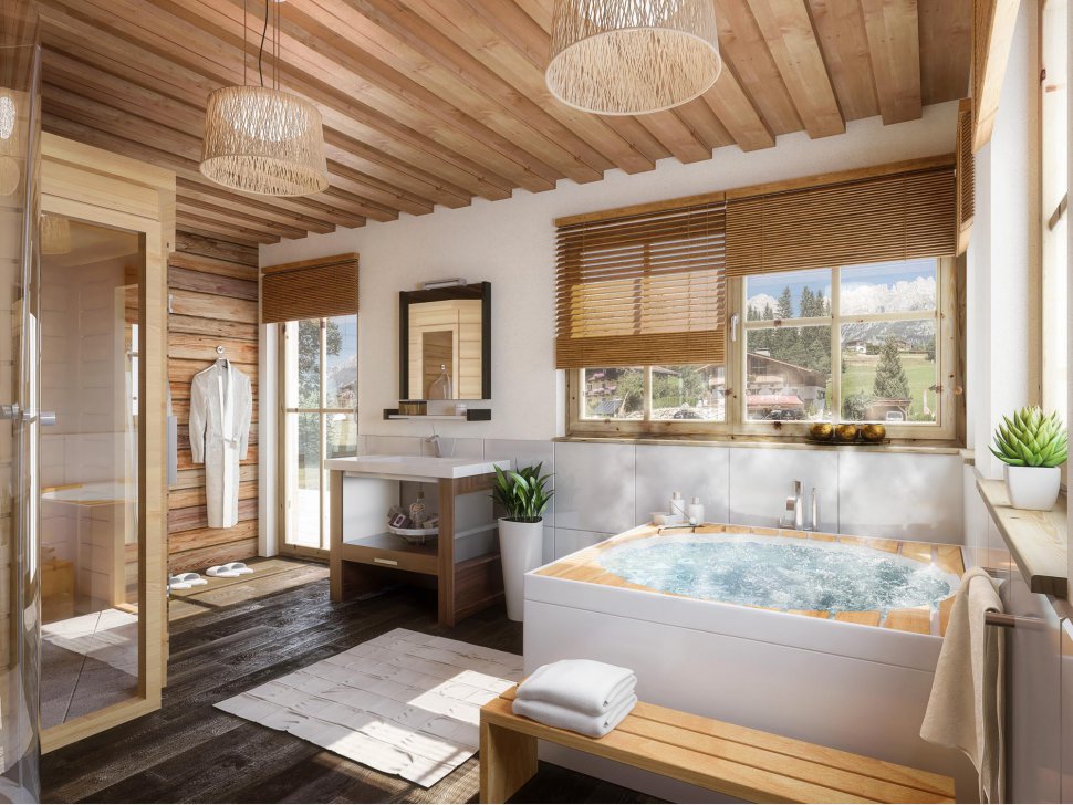 Fageralm Alpenhütte Wellnessbereich
